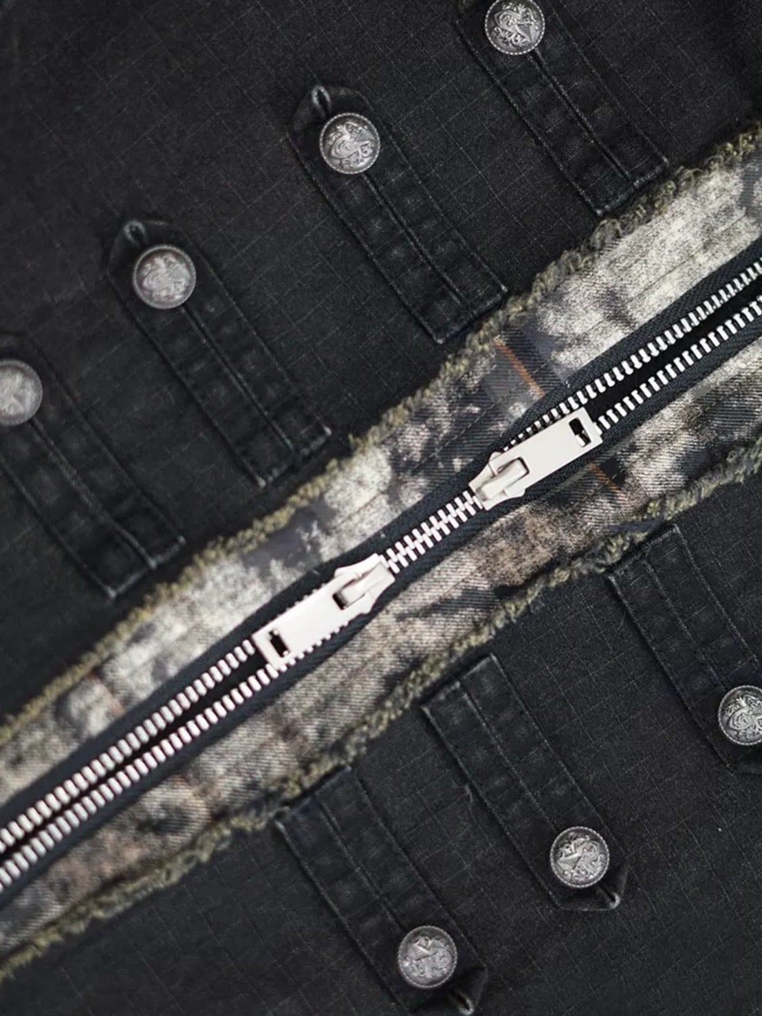 【Cest Nous】Baroque Jacket / 【セヌー】ハイネックバロックジップアップデニムジャケット