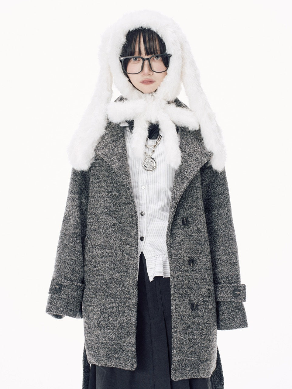 【Nerd out XU】stand collar over coat / 【ナードアウトエックスユー】スタンドカラーオーバーコート
