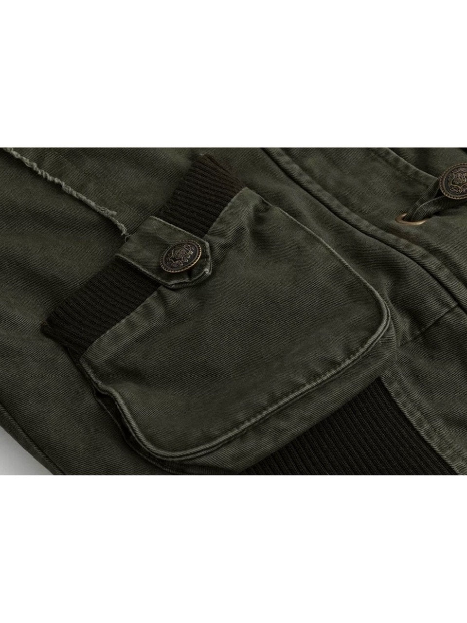 【Cest Nous】Military green washed jacket / 【セヌー】ファーフードミリタリージャケット