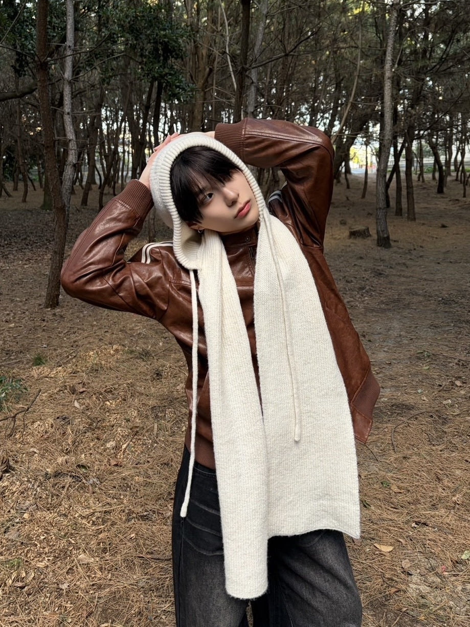 国際配送【LUV CODE】line leather jacket (2color)