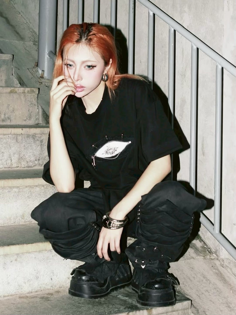 2/28 20:00発売【UNIZ】Monster Zip Eye T-Shirt / 【ユニズ】ジップアイ半袖Tシャツ