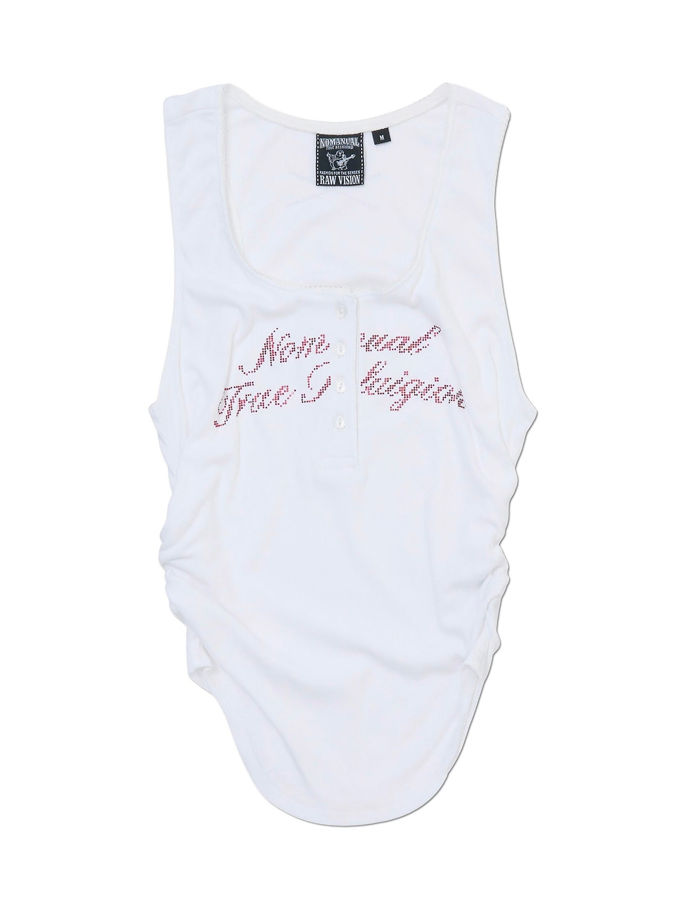 【NOMANUAL×TRUE RELIGION】NO RELIGION SHIRRING SLEEVELESS TEE