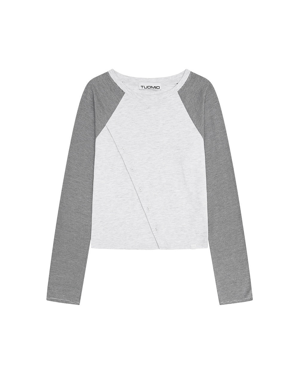 【TUOMIO】STRIPE BUTTON LONG SLEEVE