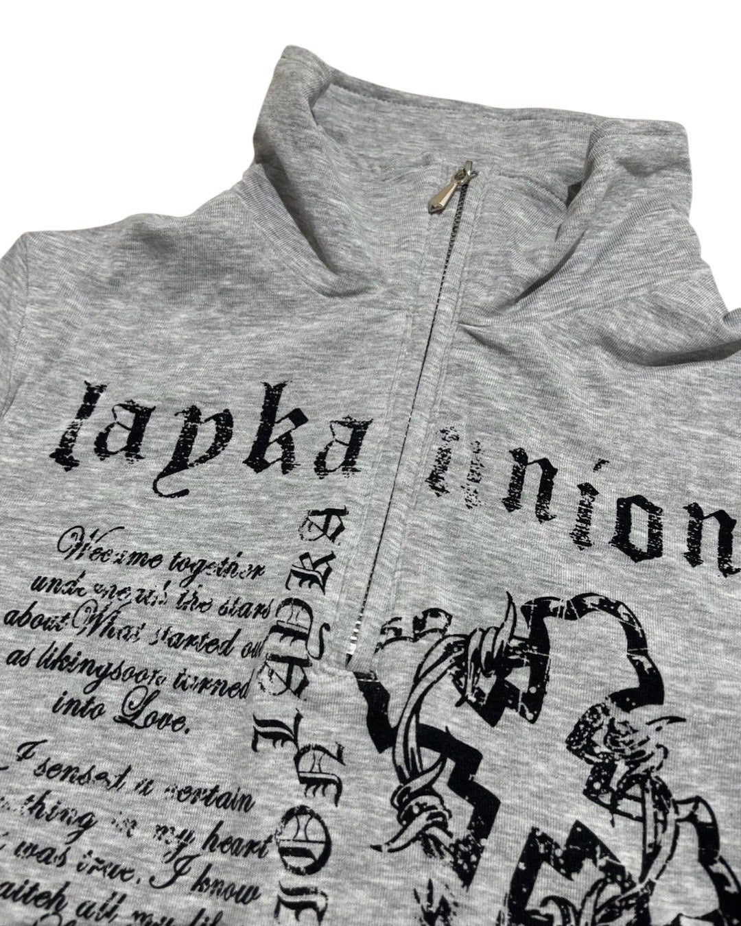 国際配送【BABY09】y2k print slim zipup top