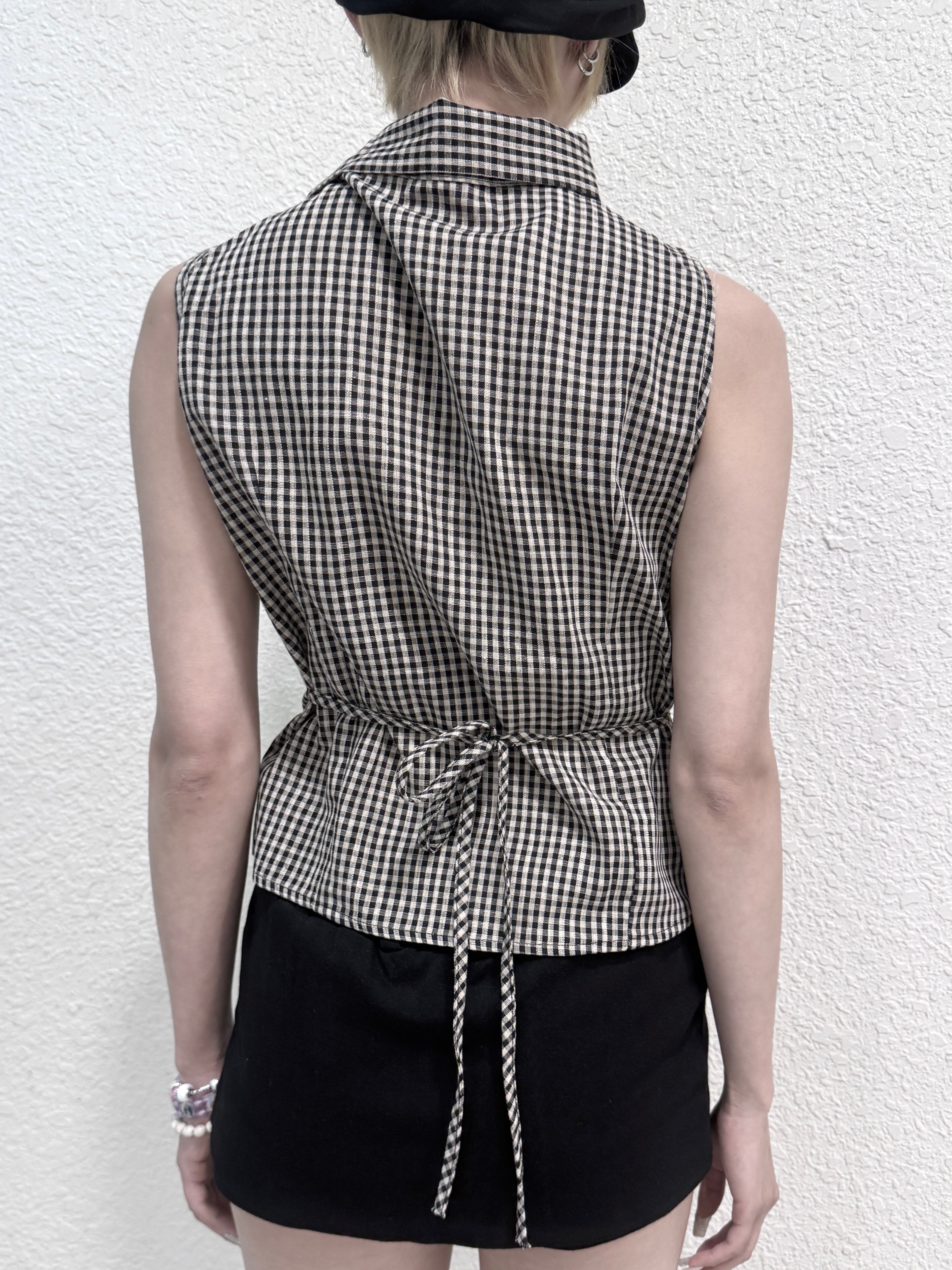 渋谷109店WEB限定受注制【nmtc+】Check Ribbon Tie Blouse