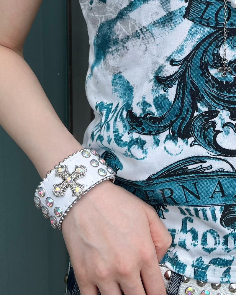 国際配送【BABY09】cross rhinestone bracelet (4color)