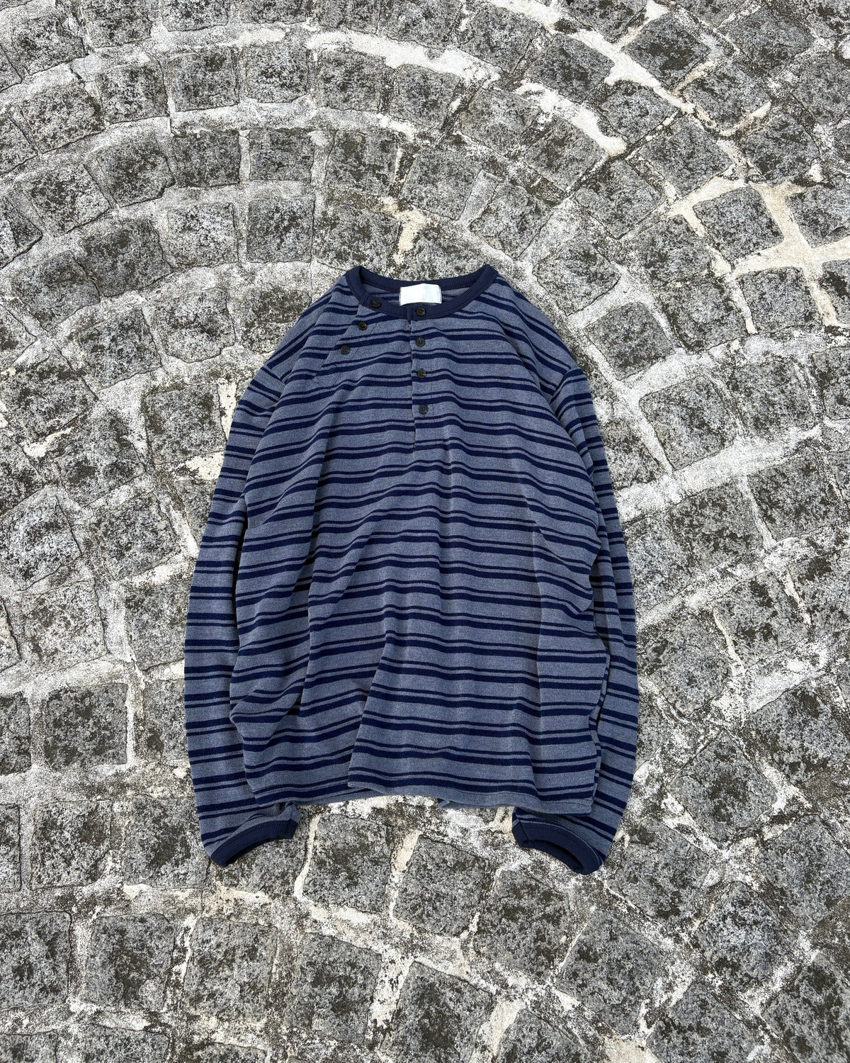【youll】Asymmetry border henley long sleeve (3color)