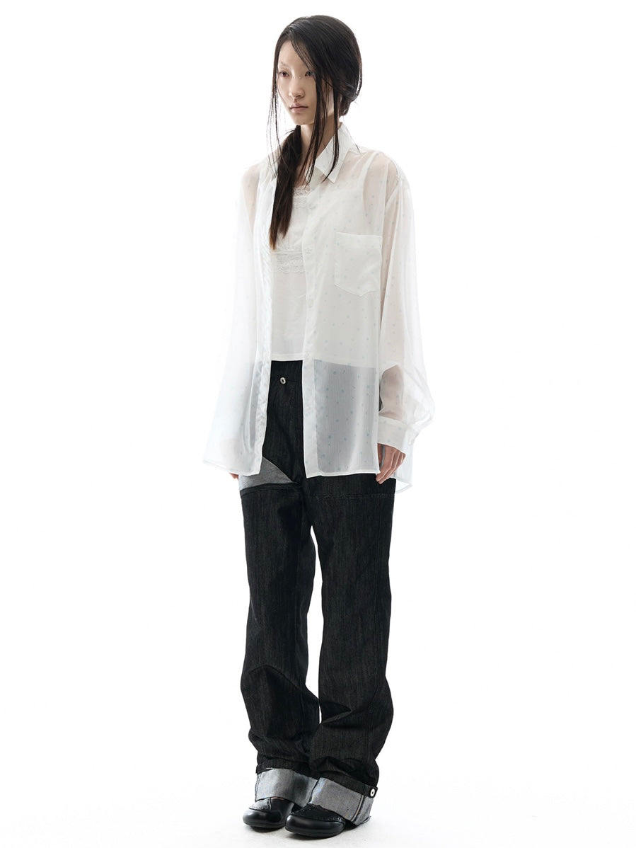【OJOS】Graphic Sheer Shirts
