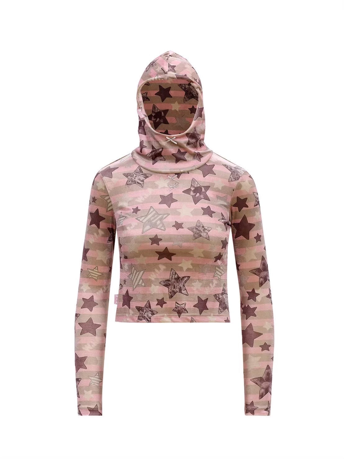 【W.I.A】SMASHED VELOUR HOODIE TOP
