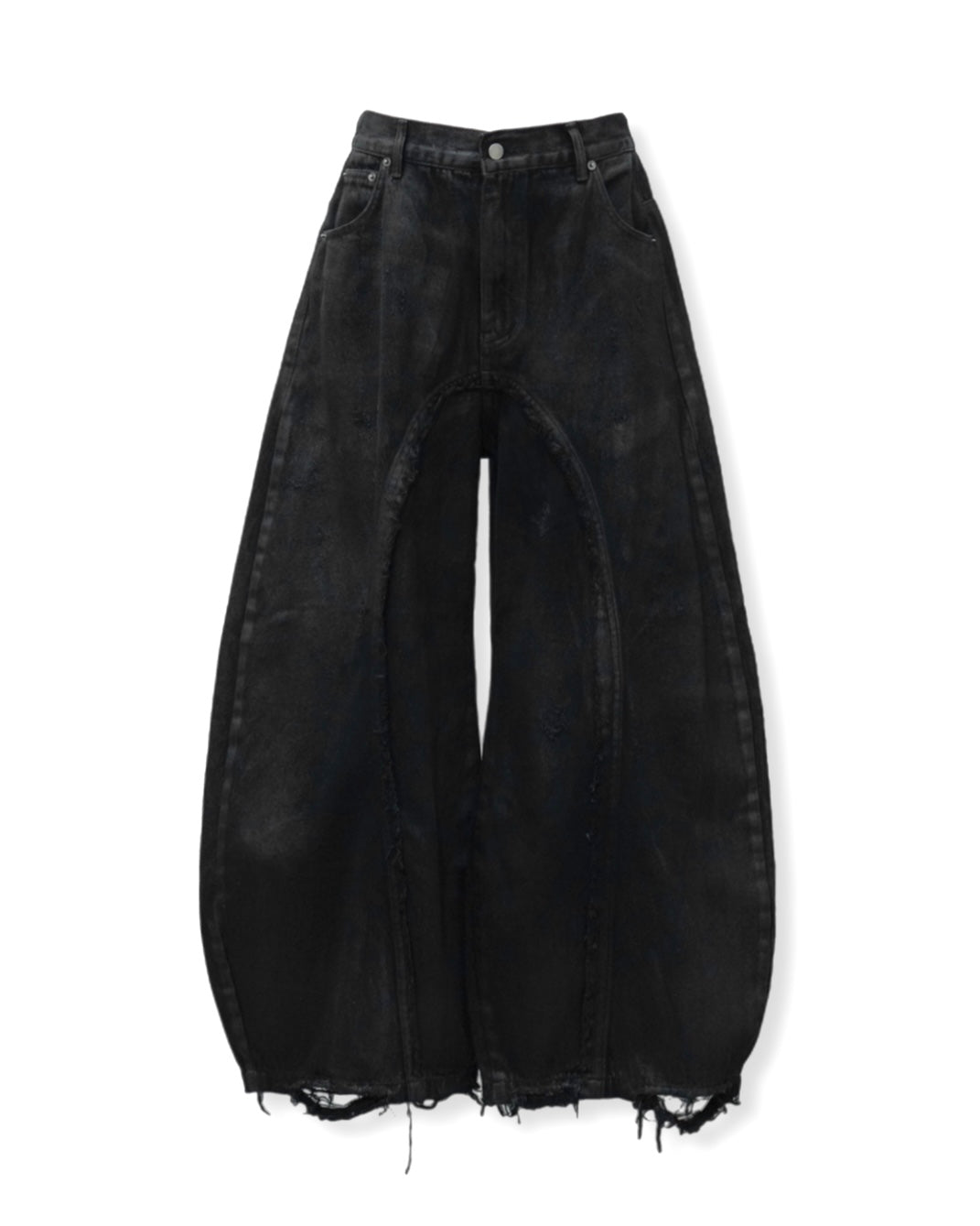 【CHIKASHITSU PLUS HIGH】Washed coating denim pants