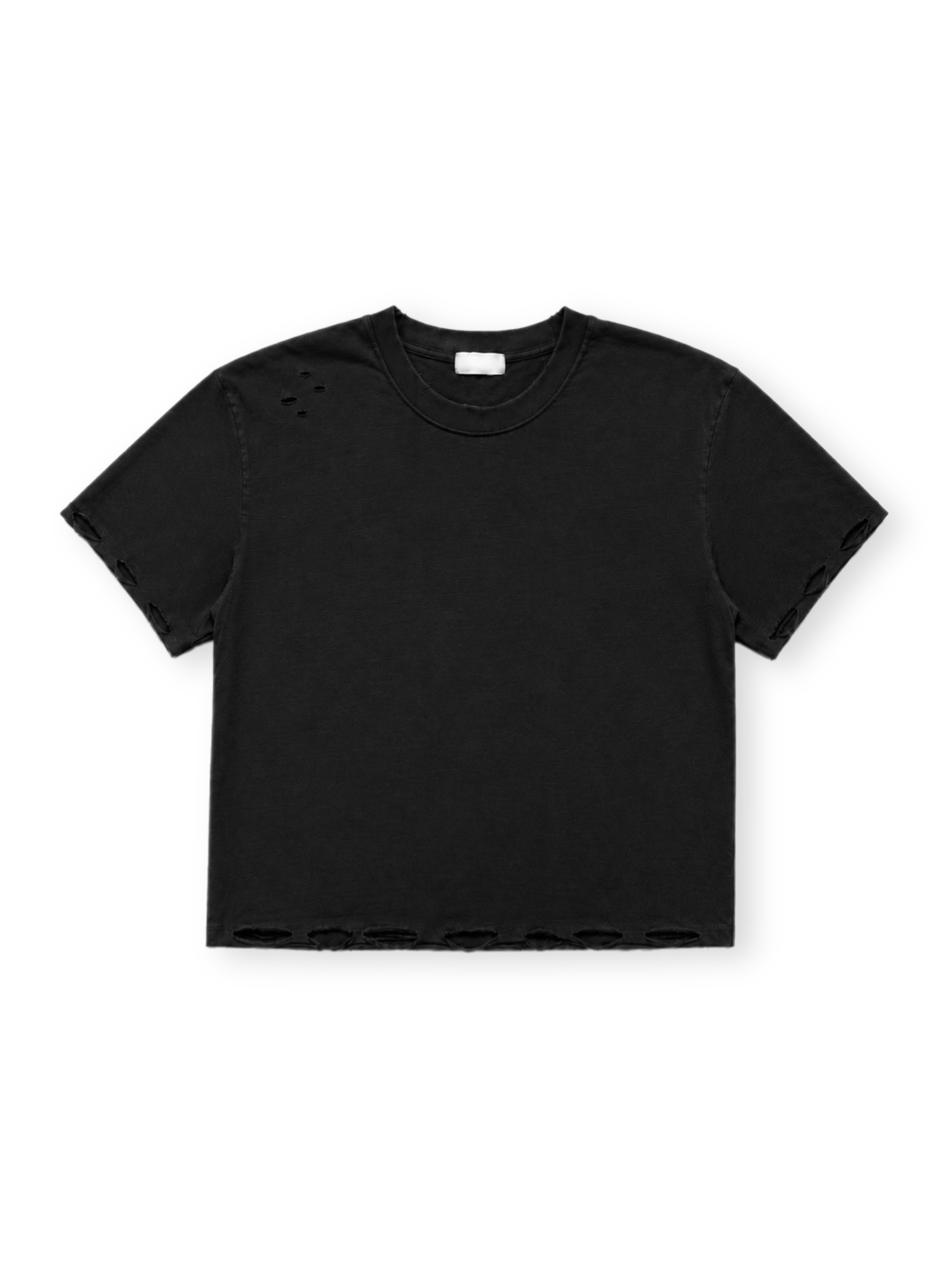 大阪店WEB限定受注制【Chikashitsu +】grunge damage crop t-shirt (3color)