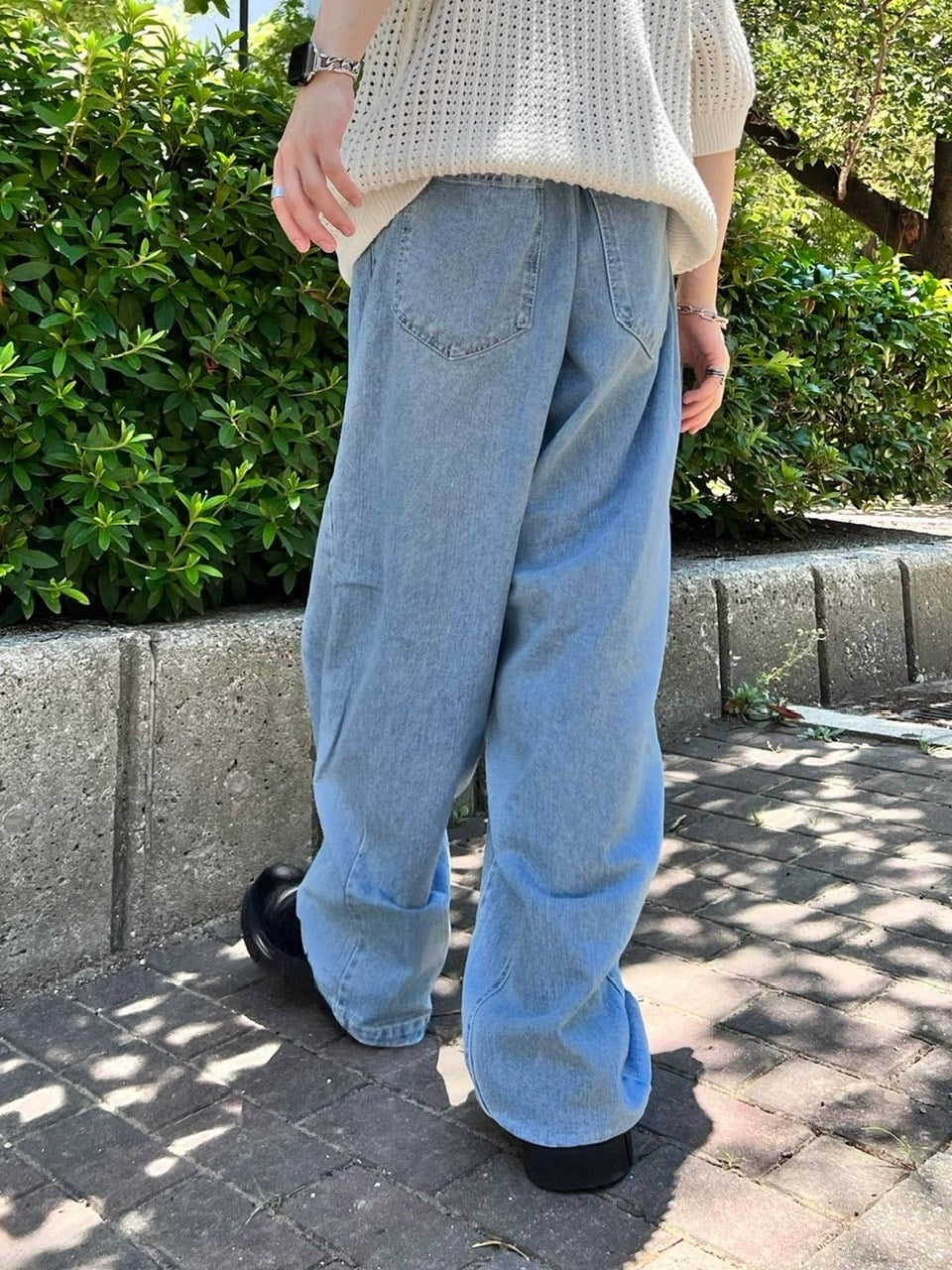 受注制【Chikashitsu +】super wide denim pants (4color)