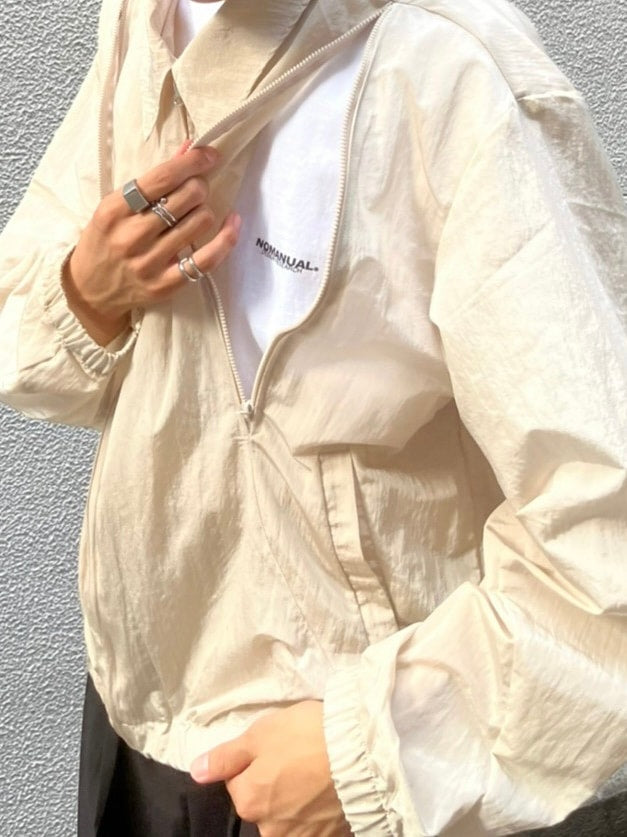 受注制【Chikashitsu +】shoulder slit design blouson (3color)