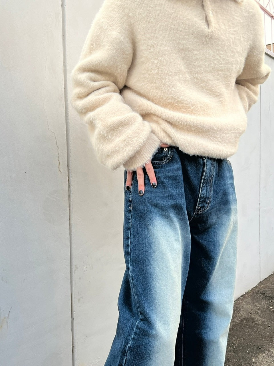 【Chikashitsu +】vintage wash denim pants (2color) / 【チカシツプラス】ヴィンテージウォッシュデニムパンツ
