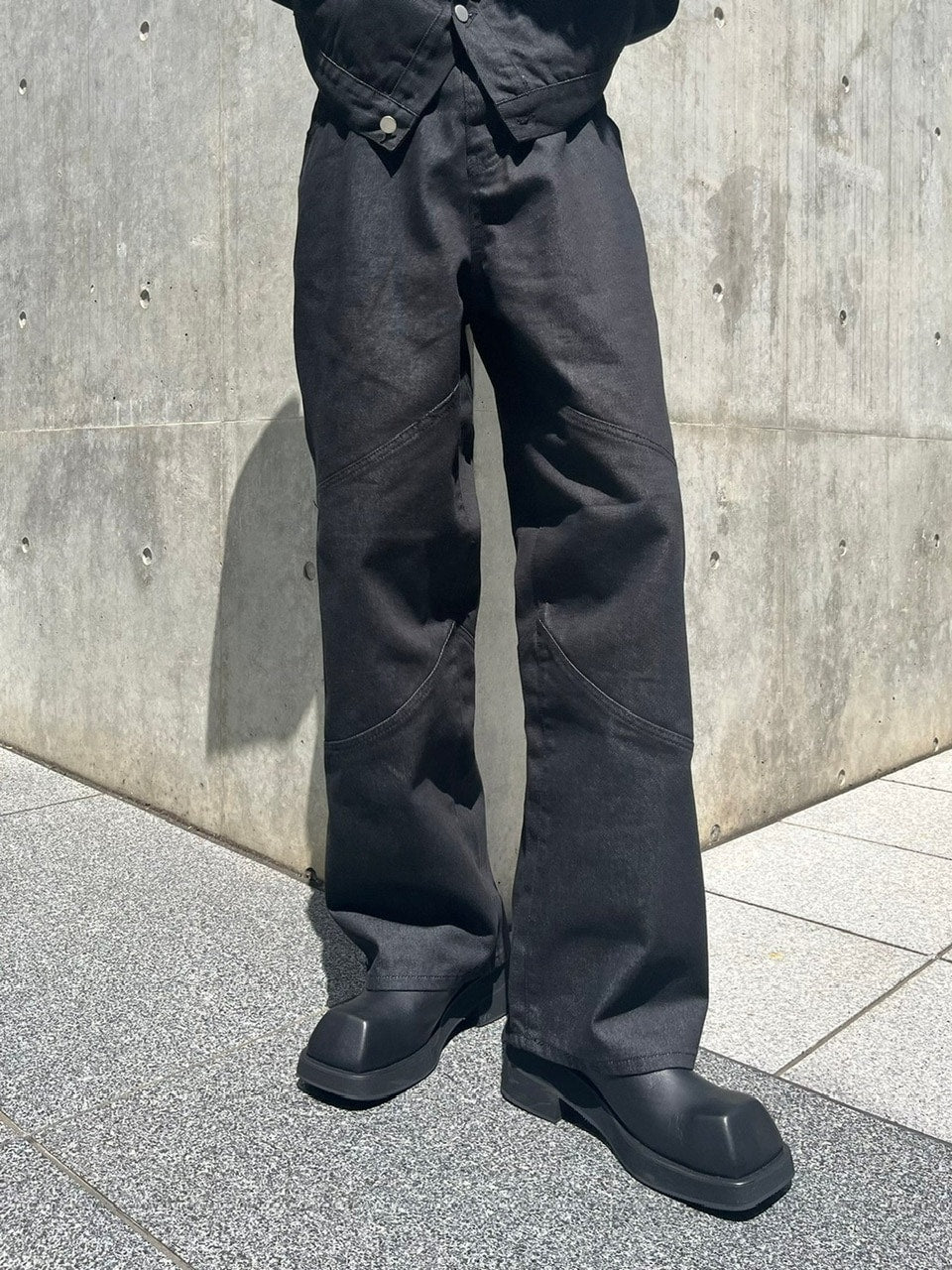 受注制【Chikashitsu +】set up design denim pants (2color)