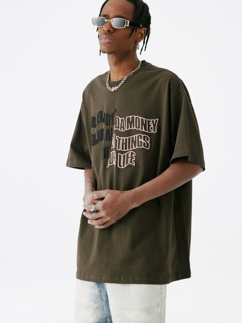 【MR. ENJOY DA MONEY】Cutting font short sleeves