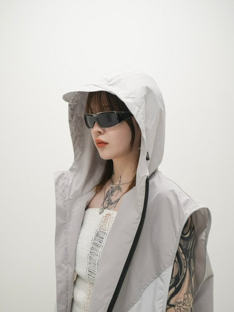 受注制【Never mind the XU】sleeveless zip up hoodie (3color)