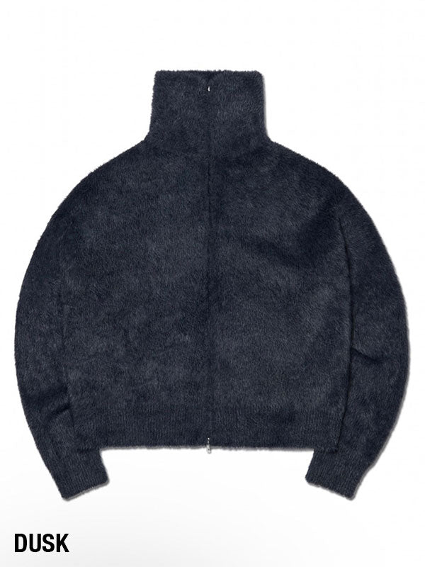 【NOMANUAL】HIGH NECK HAIRY KNIT ZIP-UP