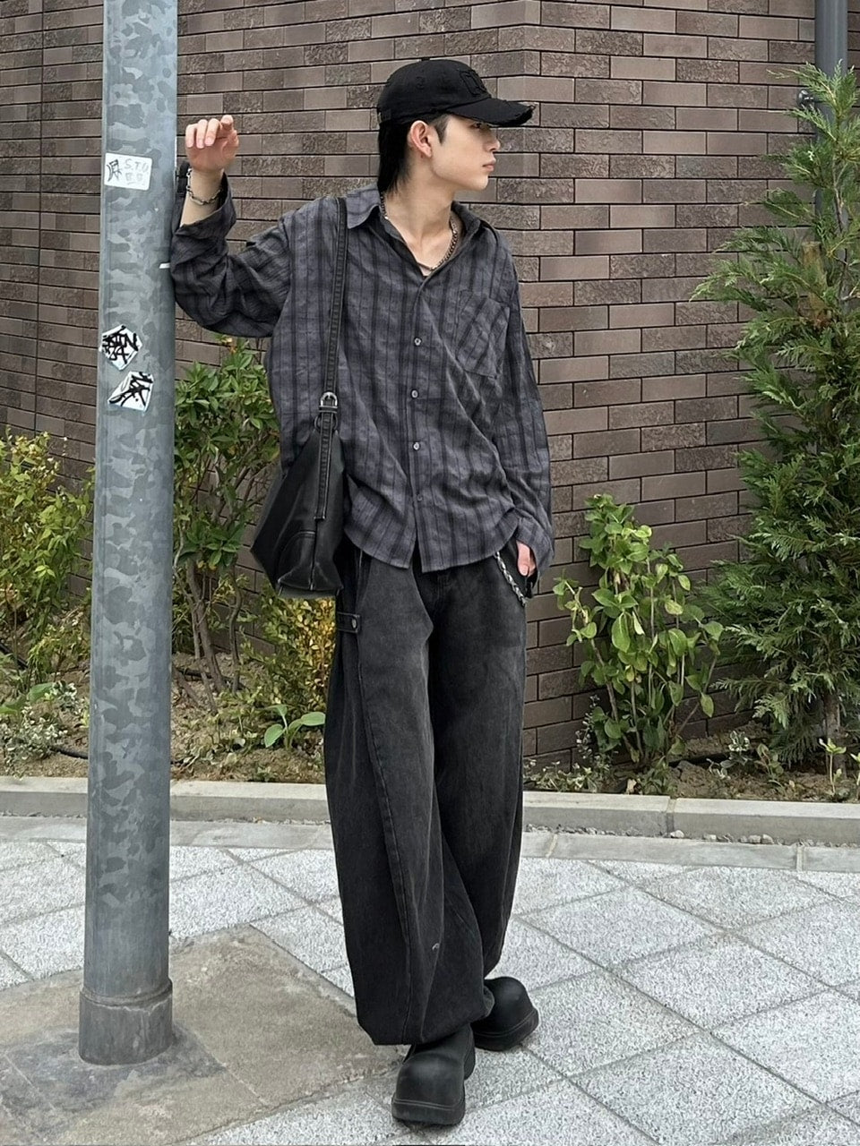 大阪店WEB限定受注制【Chikashitsu +】linen check shirt (3color)