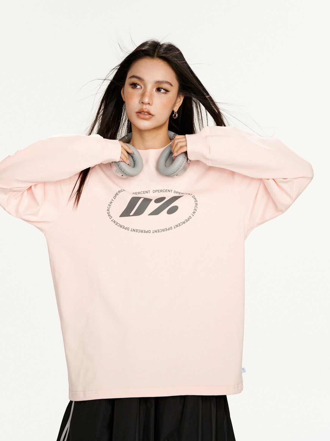 【Dpercent】Front Logo Sweater