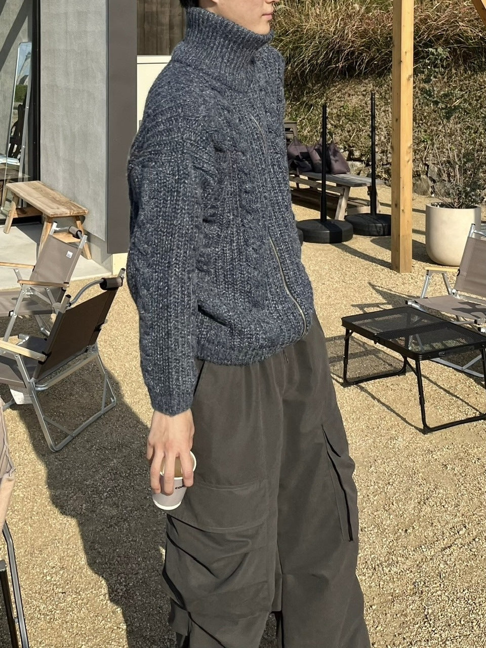 受注制【youll】zip up cable knit (5color)