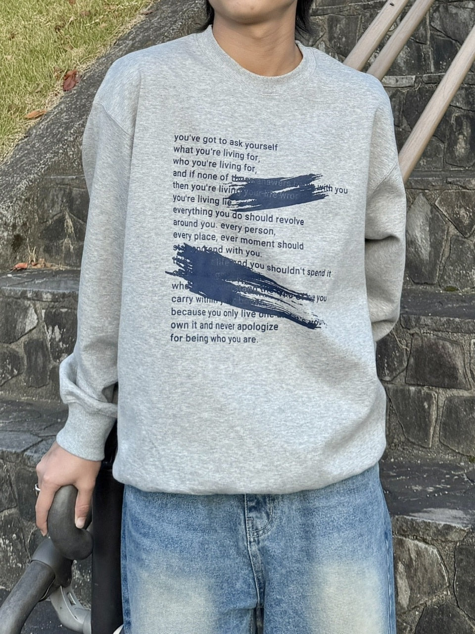 受注制【RENOL】lettering sweat shirt (4color)