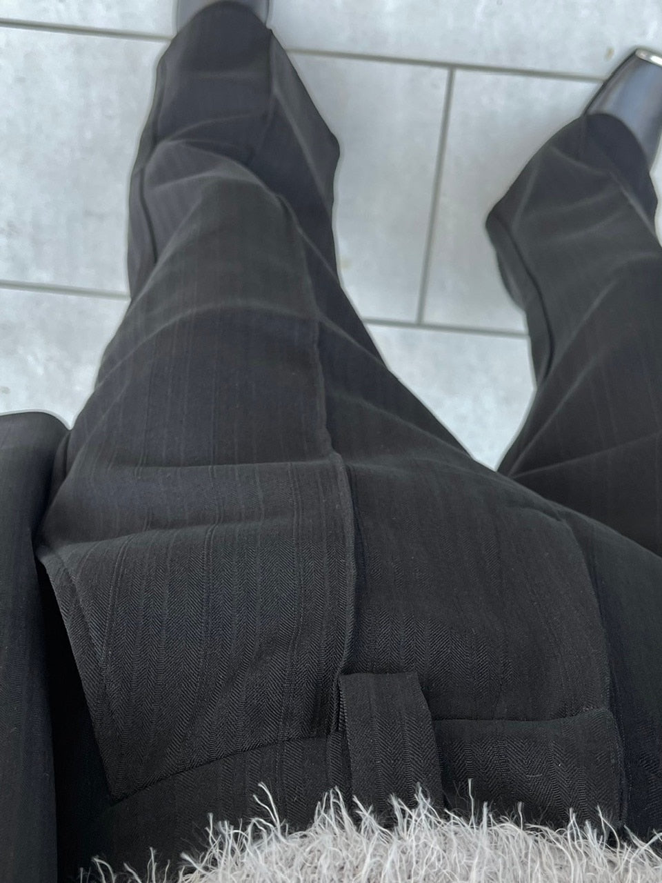 【Chikashitsu +】set up center press flare slacks (2color)