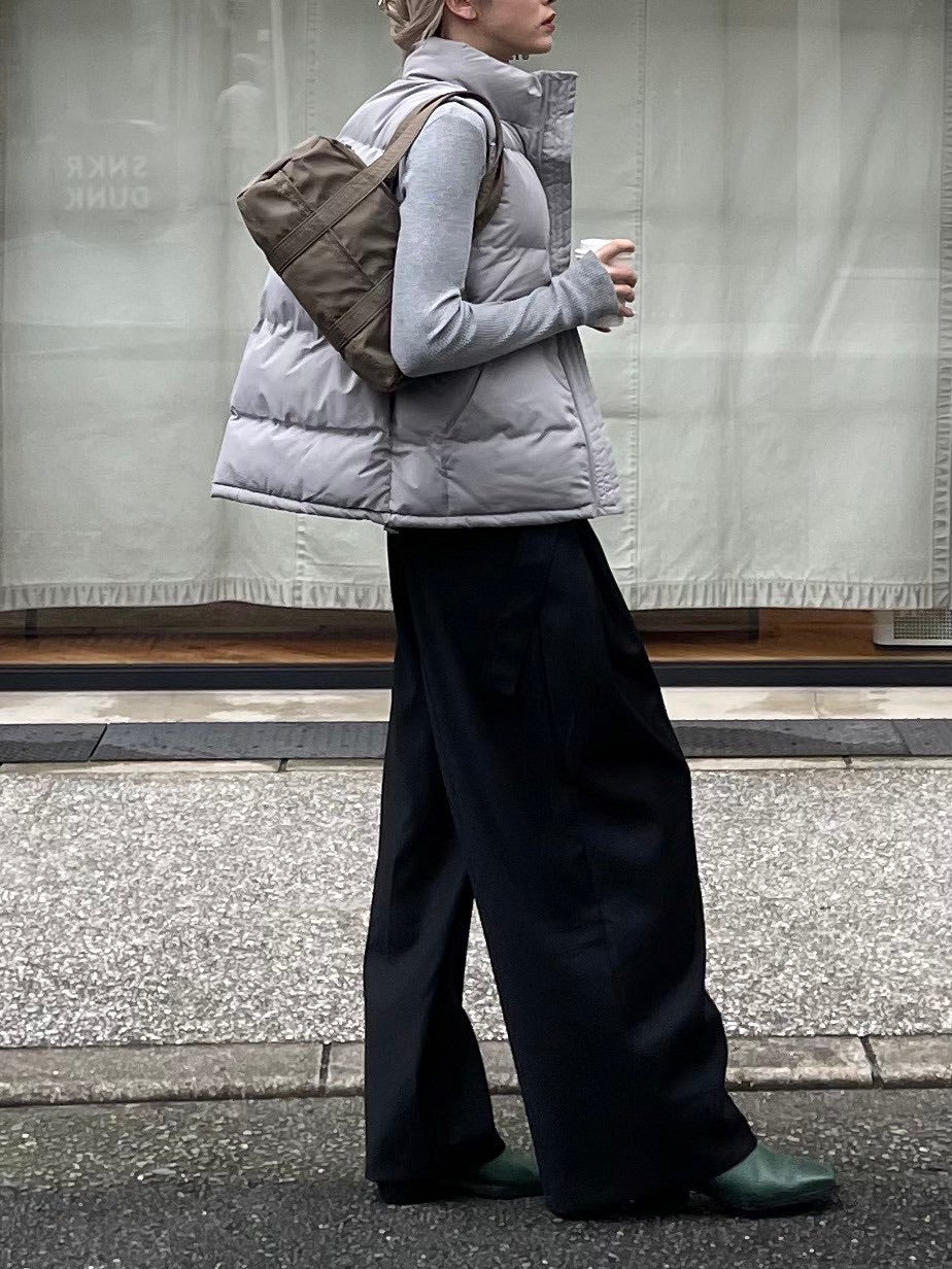 受注制【Chikashitsu +】belt wide slacks (3color)