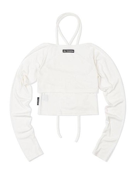 【Uglyshadow】BEADS TIE CARDIGAN SET / 【アグリーシャドウ】ビーズネクタイセット長袖カーディガン