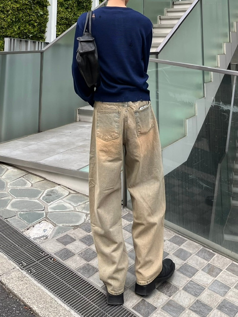 【Chikashitsu +】vintage wash semi wide denim pants 3 / 【チカシツプラス】ヴィンテージウォッシュセミワイドデニムパンツ