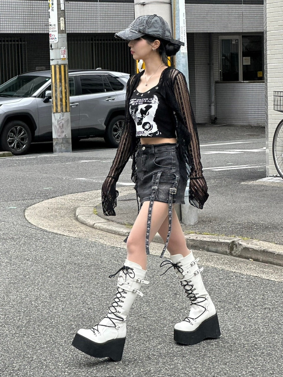 受注制【Never mind the XU】cargo denim skirt (2color)