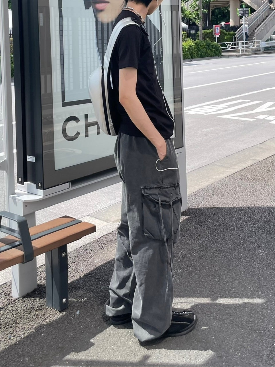 受注制【Chikashitsu +】pigment wash side rope cargo pants (2color)