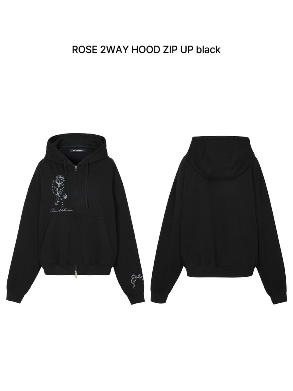 【PAIN OR PLEASURE】ROSE 2WAY HOOD ZIP UP