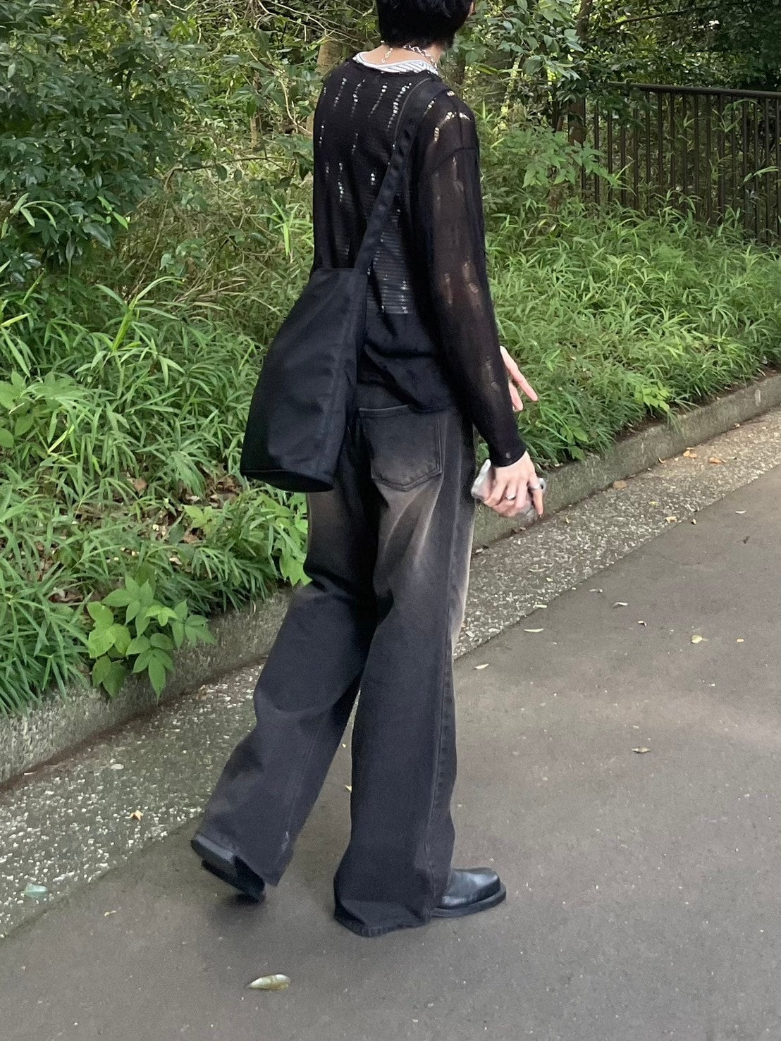 受注制【Chikashitsu +】shoulder button damage summer knit (3color)