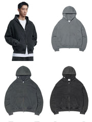 【NOMANUAL】M.L HOODED ZIP-UP / 【ノーマニュアル】ジップアップ長袖パーカー