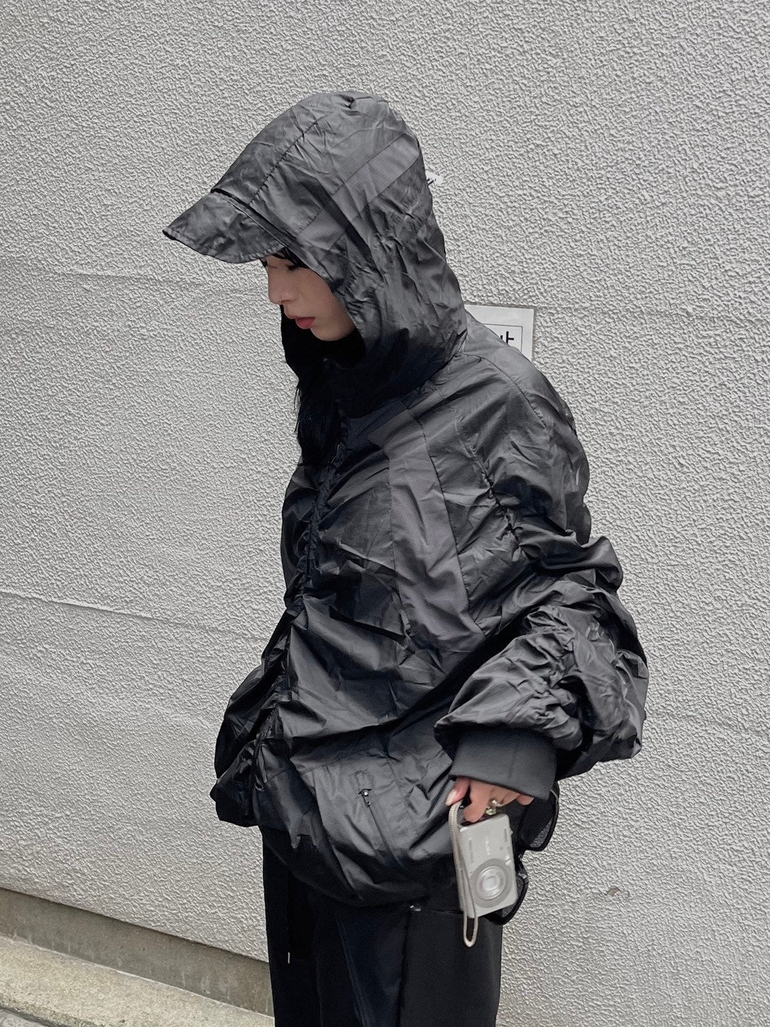 受注制【oaks】shirring design nylon jacket (3color)