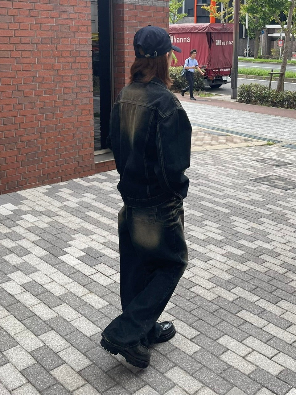 受注制【Chikashitsu +】vintage wash straight denim pants (2color) / 【チカシツプラス】ヴィンテージウォッシュストレートデニムパンツ