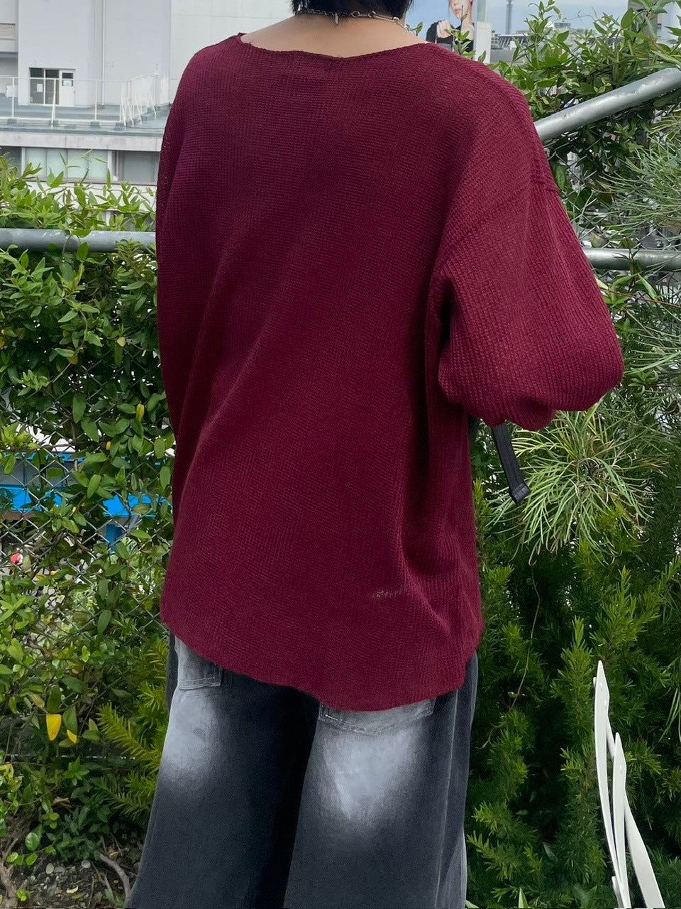 受注制【Chikashitsu +】wide neck light knit (4color)