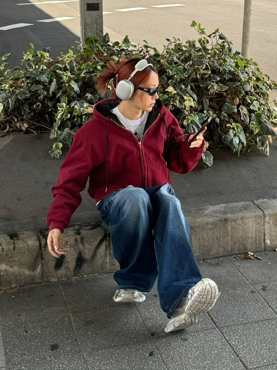 受注制【Chikashitsu +】cropped hooded work blouson (2color) / 【チカシツプラス】クロップドフードジップアップパーカーワーク長袖ブルゾン