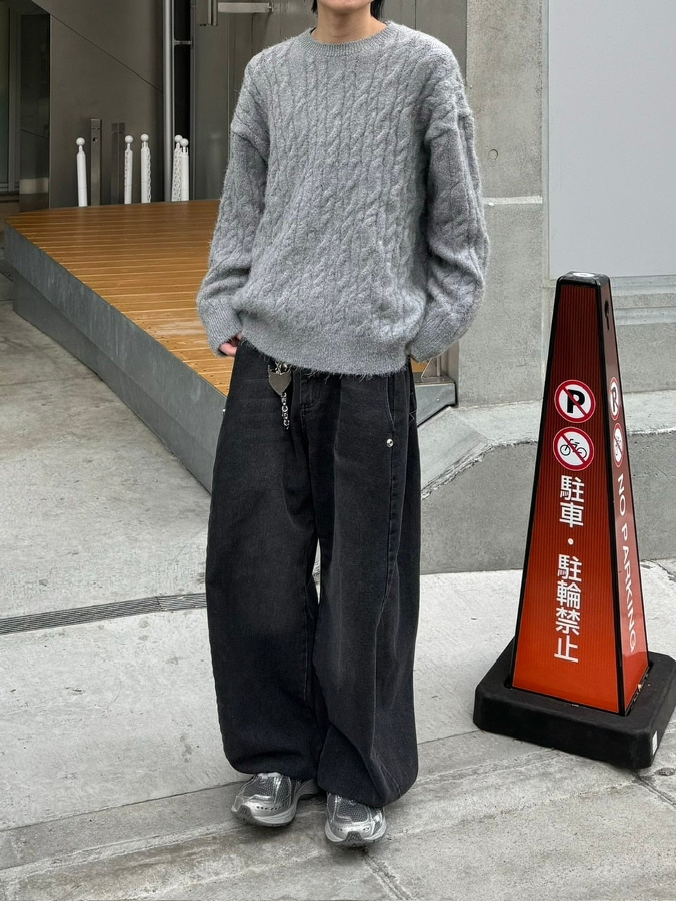 受注制【Chikashitsu +】angora like cable knit (3color)