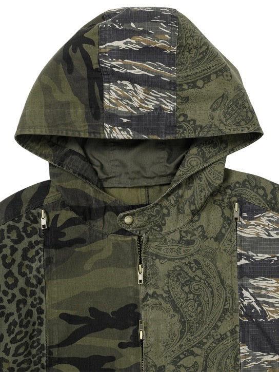 【AJOBYAJO】Camouflage Zip-Up Hooded Jacket