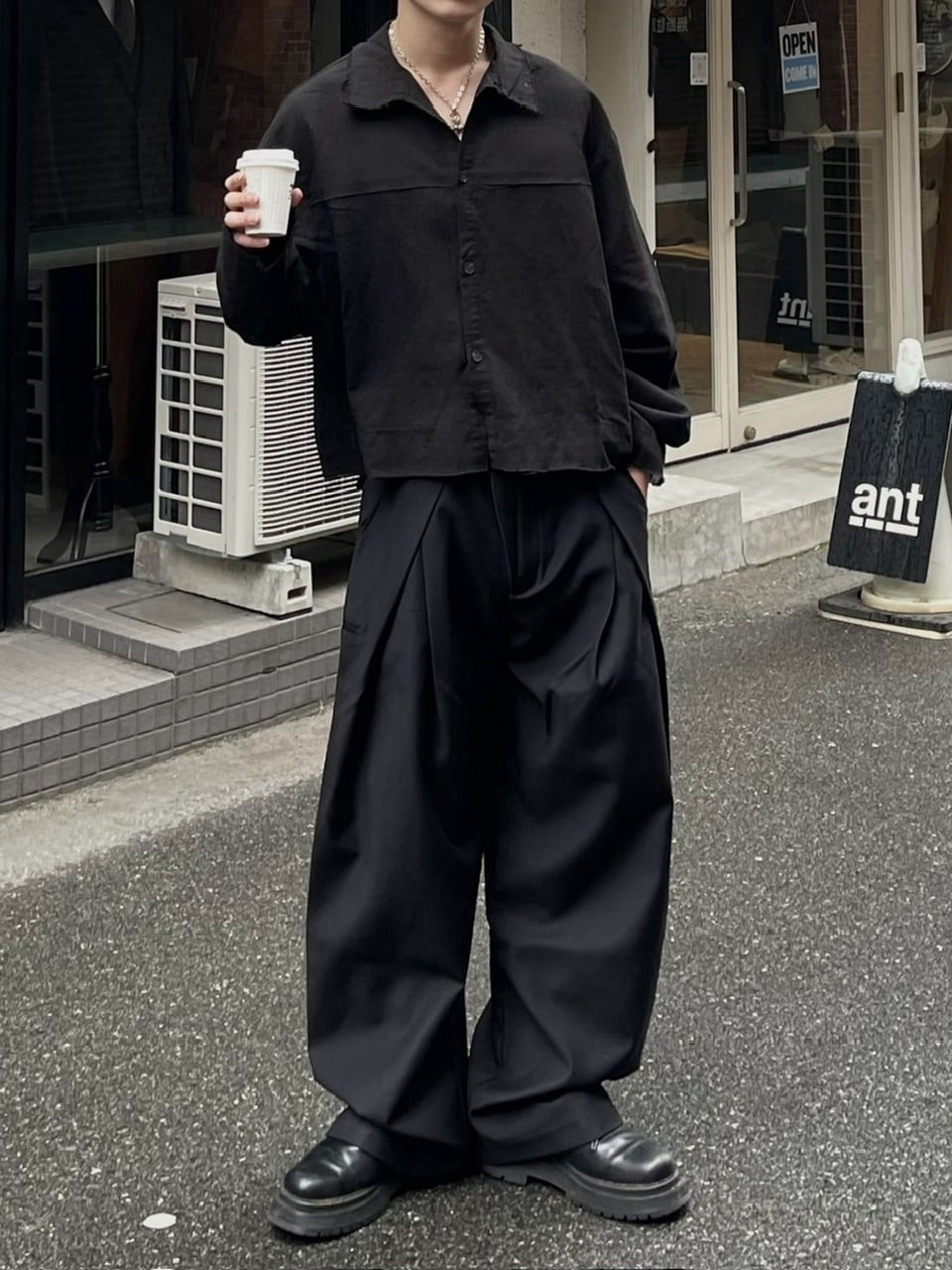 大阪店WEB限定受注制【Chikashitsu +】double tuck balloon slacks (2color)
