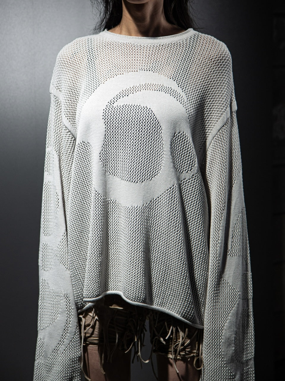 【DIG YOUR OWN GRAVE】MESH DIG LOGO KNIT / 【ディグユアオウングレイブ】メッシュロゴ長袖ニット