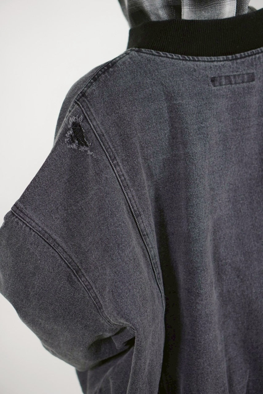 【Chikashitsu +】denim flight bomber jacket (2color)