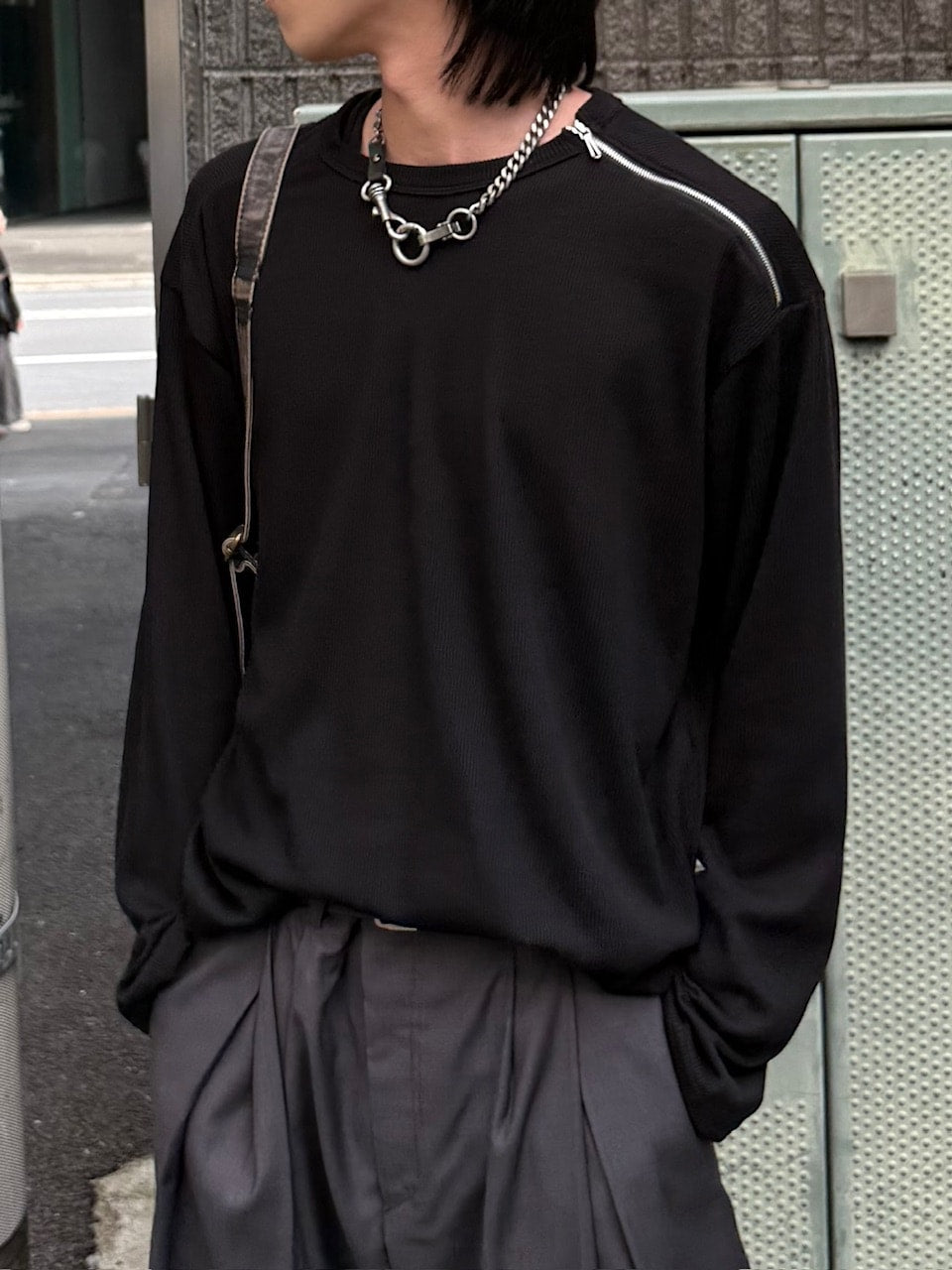 大阪店WEB限定【Chikashitsu +】shoulder zip long sleeve (2color)