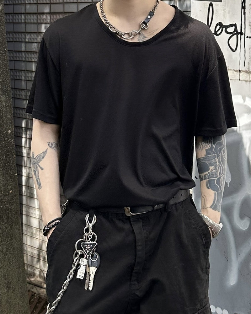 大阪店WEB限定受注制【Chikashitsu +】U neck t-shirt (2color)