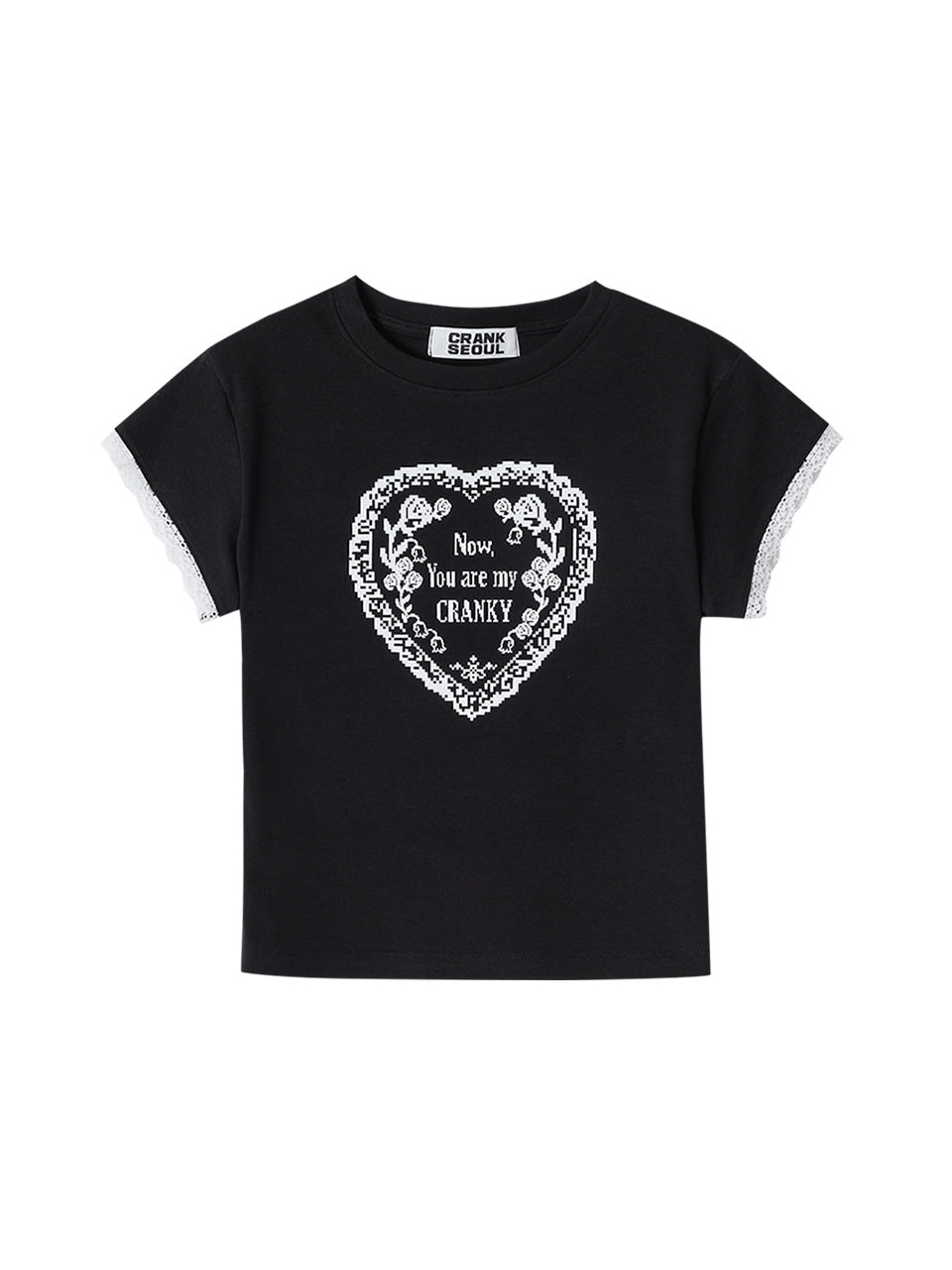 【CRANK】LACE HEART PRINTING TOP