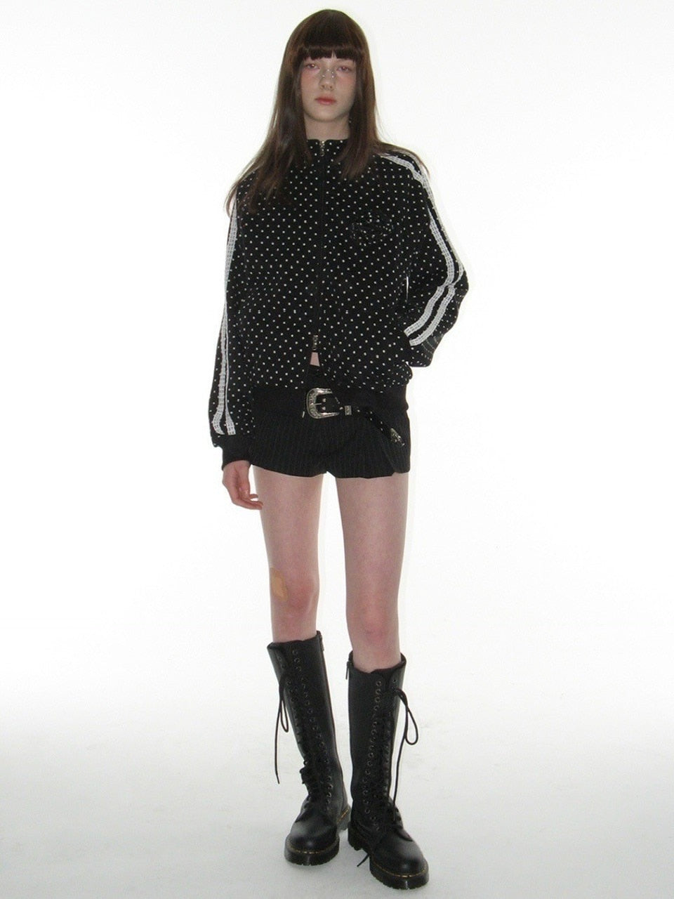 【CRANK】ROSE DOT TRACK JACKET / 【クランク】ローズドットダブルジップトラックジャケット