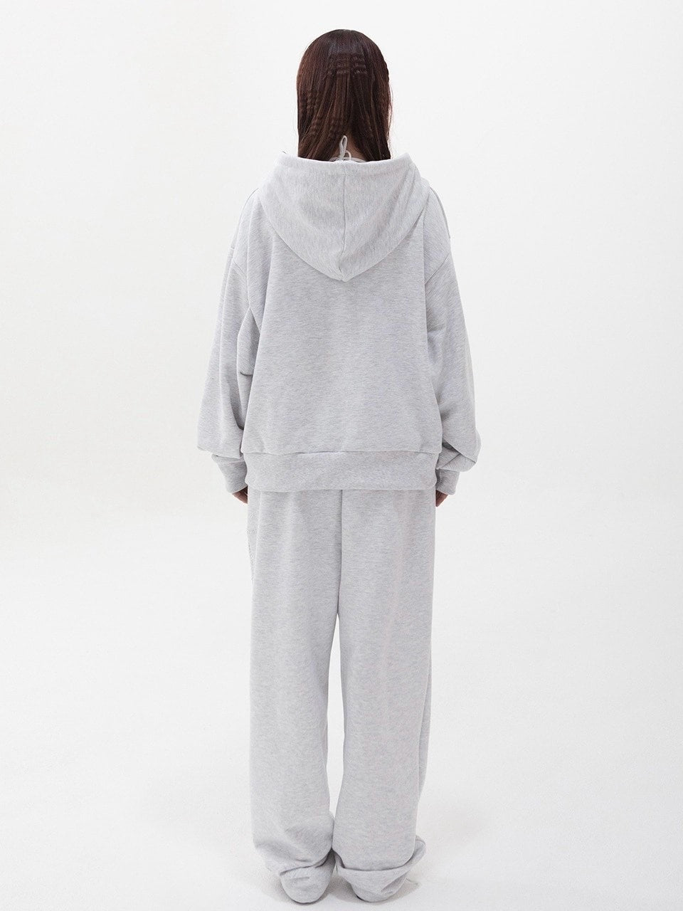 【HOLY NUMBER 7】OVERFIT HIP HOP MOVE CUBIC LETTERING HOODIE ZIP-UP