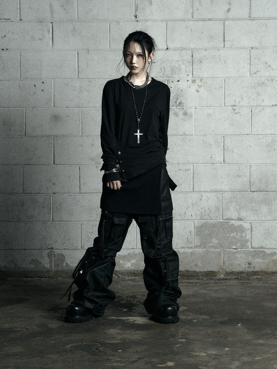 【Rosen Kreuz】CURVE FIT LONG CARGO PANTS